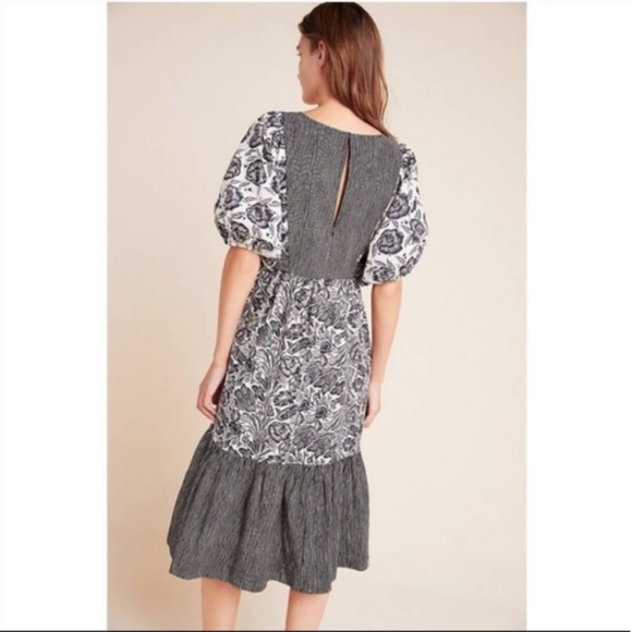 ANTHROPOLOGIE Adrienne Flounced Midi Dress - Picture 3 of 16